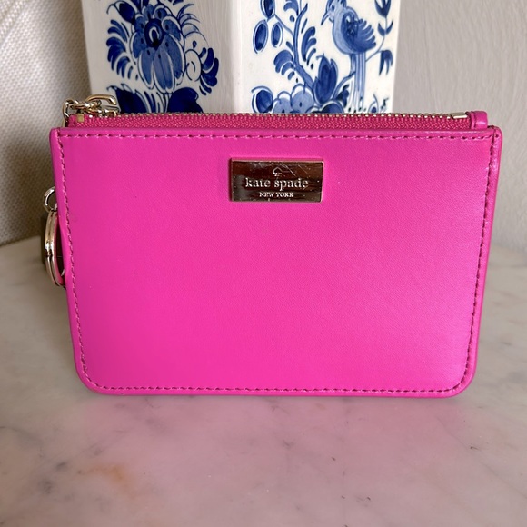 kate spade Handbags - Kate Spade Leather Coin/Card Holder EUC Hot Pink